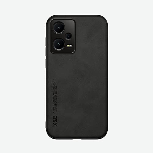 Kepuch Silklike Hülle für Redmi Note 12 Pro+ 5G - Schwarz, Magnetisch, PU + PC, Vermeidet Fingerabdrücke und Staub, Präzise Ausschnitte, Unisex, Erwachsener