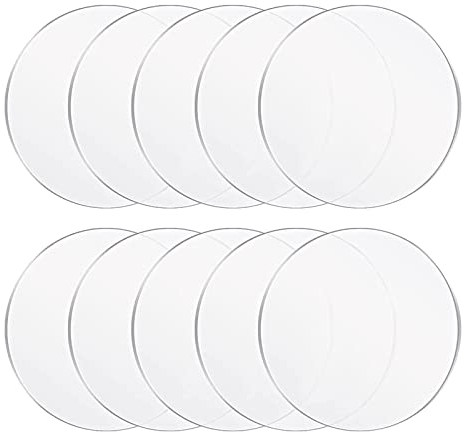 Gsrhzd Plexiglas Rund, 10 Stück 15CM Acrylplatte Transparent, 2MM Dick Acrylscheiben, DIY Transparent Acrylglas Rund, für Weihnachten Bilderrahmen Malen Handwerk Projekt Zeichen DIY
