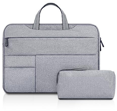 jooeer 15,6 Pouces Housse Ordinateur Portable pour Chromebook Notebook 15,6 MacBook Pro M2 M1 A2780 A2485 A2141 2023-2019 16, Imperméable Pochette PC avec Poignée Sac à Accessoires,Gris
