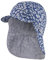 Sterntaler Schirmmütze mit Nackenschutz Blume für Mädchen - Kinder Mütze mit UV -Schutz 30 - Sonnenkappe Kinder aus Baumwolle - blau, 51