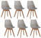 GrandCA HOME Set di 6 Sedie da Pranzo con Gamba in Faggio Massello, Design Retrò, Sedia Imbottita, Sedia da Cucina, in Legno,Cachi-QNG