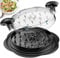 Grand broyeur de poitrine de poulet avec brosse et fourchette ; machine à déchiqueteuse de viande visible, bande antidérapante, poignée ergonomique, sans BPA, poulet de porc(Noir)