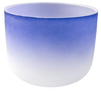 Fame Crystal Singing Bowl, 9 Zoll, Indigo Blau, A4 440 Hz, Meditative Sound, Quarz Material, Mattes Indigo Finish, Inklusive Tasche, Schlägel und Silikonring