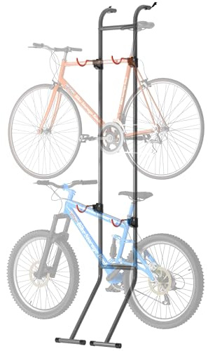 Suchtale 2 Bike Rack, Bicycle Rack, Bike Storage Rack for Garage, Gravity Bike Stand, Indoor Bike Organizer, Floor Vertical Bicycle Holder, Adjustable Wall Mount Cycle Hanger for Road Mountain Bikes
