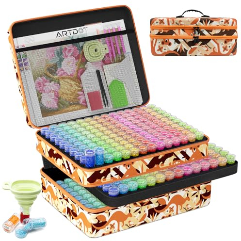 ARTDOT 5D Diamond Painting Zubehör Boxen, 420 Stück Diamant Painting Aufbewahrungsbox mit Koffer Trichter Stickers (Australien)
