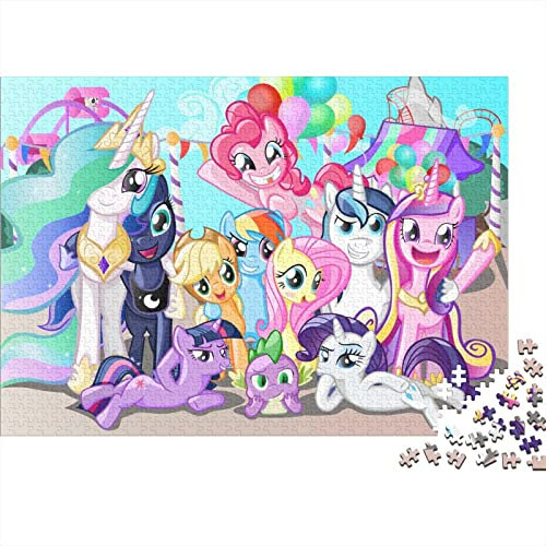 ALKOY Puzzle Für Erwachsene, Puzzle Für Erwachsene, Puzzle Für Jugendliche Und Erwachsene (Einhörner, Holzpuzzle)/Animation: My Little Pony-2/1000 Stück (75 X 50 Cm).