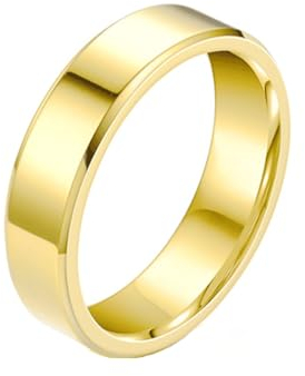 MAGIIE 6mm Ringe für Herren Männer,Eheringe Herren Schwarz/Gold,Herren Ring aus Edelstahl,Partnerringe Freundschaftsringe,Größe 60 bis 70 (Gold, 67)