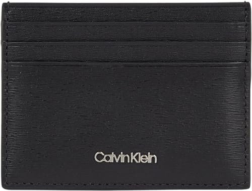 Calvin Klein Porta Carte Uomo in Pelle, Nero (Black Epi), Taglia Unica