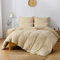 TOCOMOA Bettwäsche 135x200 4teilig Beige, Bettwäsche-Sets Mikrofaser ÖKO-TEX Zertifiziert, 2 Bettbezug und 2 Kissenbezug 80x80cm mit Reißverschluss Weich und Bügelfrei