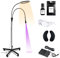 2-in-1-LED-Fülllicht/UV-Lampe, 5-W-UV-Kleberhärtungslampe für Wimpern-/Nagelverlängerung, mit Fußschalter/UV-Kleber/UV-Brille, einstellbare Blende, Abnehmbarer Sockel,Black