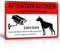 TAKULA Attention au Chien-Panneau Propriété Privée-Pancarte Video Surveillance,30 * 20CM Pancarte Aluminium Réfléchissante Attention au Chien