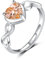 Qings Herz Citrin Geburtsstein November Ringe für Damen 925 Sterling Silber Verstellbarer Unendlichkeits Hochzeit Ring mit Zirkonia Geburtstag Weihnachten Schmuck Geschenke für Mutter