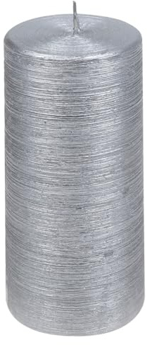 Stumpenkerzen Weihnachtskerzen Glory Silber 150/68 mm