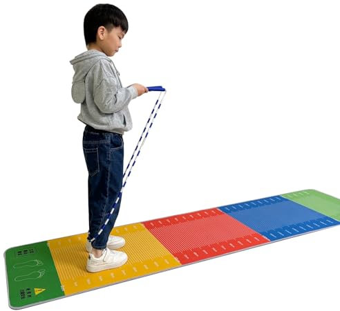 GAPECHNG Jump Rope Mat Multi-Purpose Long Jump Pad, Soundproof Jump Training Tools, Gym Playroom Floorug Mats, Yoga Sport Workout Practice Measure Board/Kids