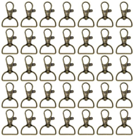 HDGSAFD 35 Uds Ganchos De Metal Accesorios para Equipaje Llavero Hebillas De Resorte Hebillas De Metal Giratorias