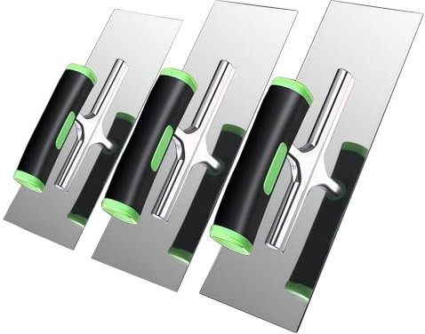 3PCS Stainless Steel Finishing Trowel, Concrete Tools, Masonry Tools, Dry Finishing Tools, Plaster Trowel (Green,3)