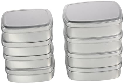 FOMIYES 8stücke Aluminium Box mit Deckel Kosmetikdosen mit Deckel für Balsambehälter Praktische Aufbewahrungsboxen mit Verschiedenen Fassungsvermögen für Seifendosen und Schmuckkästchen