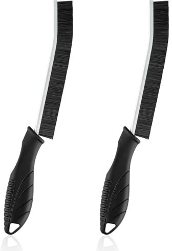 2 Pièces Brosse Nettoyage Salle de Bain Multifonctions, Brosse Joint Carrelage pour Salle de Bain,Toilettes, Rainure Fenetre,Recoins,Rail Coulissant,Cuisine, Éviers etc (Noir)