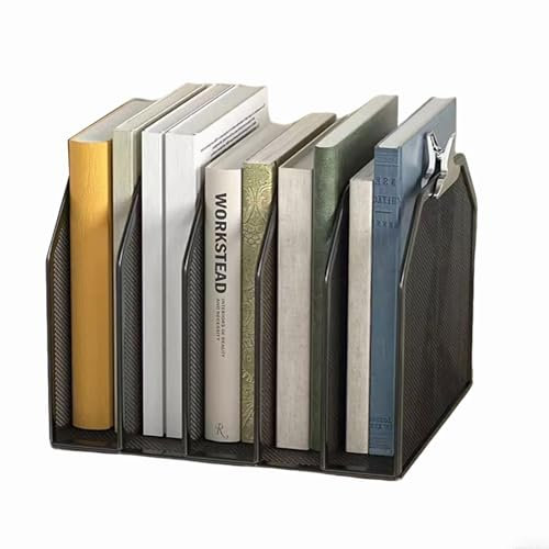 ASIFMTHOT 5 vertikale Schreibtisch-Brief-Organizer, Metallnetz, Schreibtisch-Organizer mit 5 vertikalen Schlitzen – schwarz, Brief-Organizer für Briefe, Postkarten, Schreibwaren