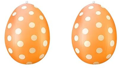 Ailan 2 Stück aufblasbare Ostereier, PVC Bunte Eier, 50cm große aufblasbare Ostereier, Gartendeko für Feiertage, Partys, Innen und Außendekoration (orange Farbe)