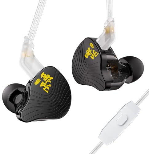 KBEAR NZ02 Wired Earbuds Gaming Earphones 10mm Dual-Magnet Driver IEM for Gaming with Mic Metal Zinc Alloy Cover 3D Surround Sound Low Latency Non-Detachable Cable