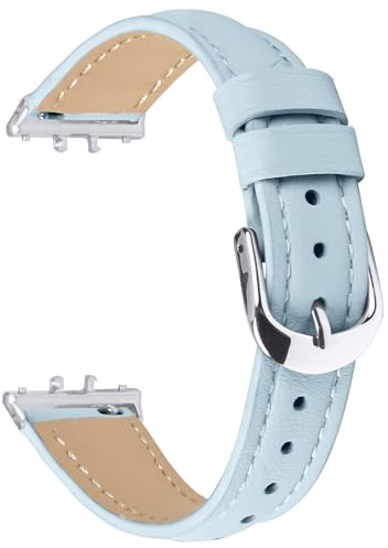 SMYAOSI Cuir Bracelet Compatible avec Galaxy Watch Fit 3 Watchband avec Argentée Boucle, Hommes et Femmes Strap Bracelets de Remplacement pour Galaxy Watch Fit3 R390 Smartwatch Accessoires