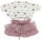 Kleiderset für Puppen – Kleidung für Puppen 28-32 cm, inklusive Dunkelpink Rock und Pullover, Puppenzubehör, Spielzeug für kleine Kinder, modisches Outfit für Puppenliebhaber