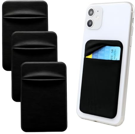 GUANGDAOVOD 3 Stück Handy-Kartenhalter mit Selbstklebendem Aufkleber für die Rückseite des Telefons, Handy Kartenhalter für Smartphones Kartenetui aus Stretchstoff
