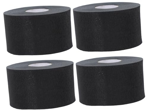 Nackenschutzpapier für Friseursalon 4 Rollen Papier Schwarz | Halsbereich Schützen, Schweiß Aufnehmen, Bequemer Sitz, für Barbershop und Haarschnitt zu Hause