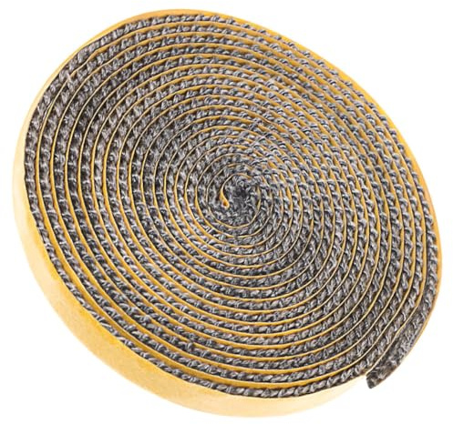 FUTUREORYY Flaches Hitzebeständiges Ofendichtungsband aus Fiberglas Selbstklebende Ofendichtungsschnur 3mm X 10mm X 2m für Kamin und Holzofentüren Isolierende Brandschutz Dichtungsrolle