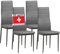 Albatros Esszimmerstühle 4er Set MILANO, Grau - Edles Italienisches Design, Kunstleder-Bezug, bequemer Polsterstuhl - SGS geprüft - Moderner Küchenstuhl, Stuhl Esszimmer