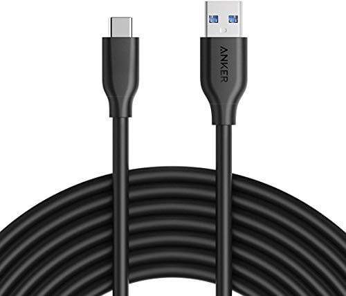 Anker USB C Cable, Powerline USB 3.0 to USB C Charger Cable (10ft) with 56k Ohm Pull-up Resistor for Samsung Galaxy Note 8, S8, S8+, S9, Oculus Quest, Sony XZ, LG V20 G5 G6, HTC 10 and More