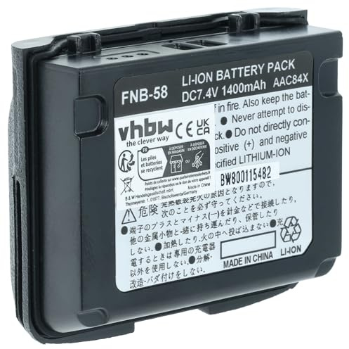 vhbw Akku kompatibel mit Horizon HX460S | HX460, HX471SS, HX471SB, HX471S, HX471, HX470S Funkgerät, Walkie Talkie (1400 mAh, 7,4 V, Li-Ion)