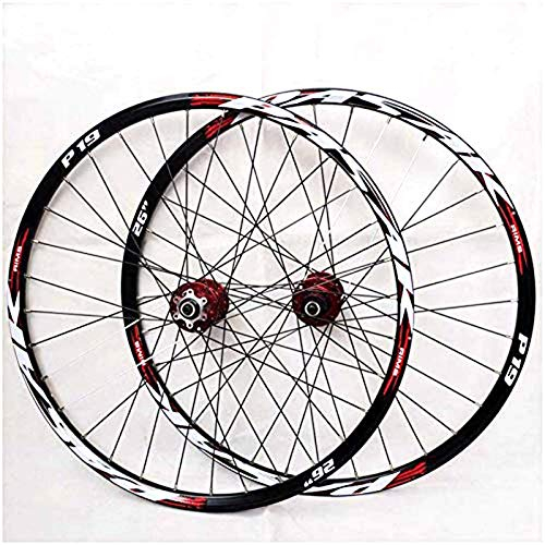 HJRD Mountainbike-Laufradsatz, 29/26/27.5 Zoll Fahrrad Laufrad (vorne + hinten) Doppelwandig Aluminiumlegierung MTB-Felge Schnelle Veröffentlichung Scheibenbremse 32H 7-11 Geschwindigkeit