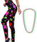 Syhood Neon Leggings Damen 80er Leggings mit Hoher Taille Yoga Laufhose mit 4 Stück Neon Halskette,Größe S