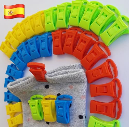 Alcrea® 36 (/44) GRÖSSERE Sockenklammern für Waschmaschine und Trockner. EXZELLENT Preis-Leistungs-verhältnis, lesen, Sockenclips für Dicke Socken. Sockenhalter mit großen Haken. Sockensortierer.