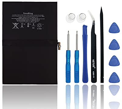 SwarKing Batterie de rechange compatible avec iPadPro 9.7 A1673 A1674 A1675 iPad 6,3 iPad 6,4 EMC 2976 2977 32 Go/128 Go/256 Go A1664 avec kit d'outils
