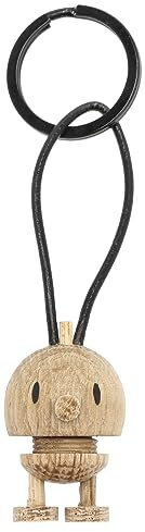 Hoptimist Schlüsselanhänger, Glücksbringer & Schlüsselring mit Bumble Eiche, Tolles Geschenk für Frauen, Männer und Kinder, Raw Oak, Höhe 3 cm