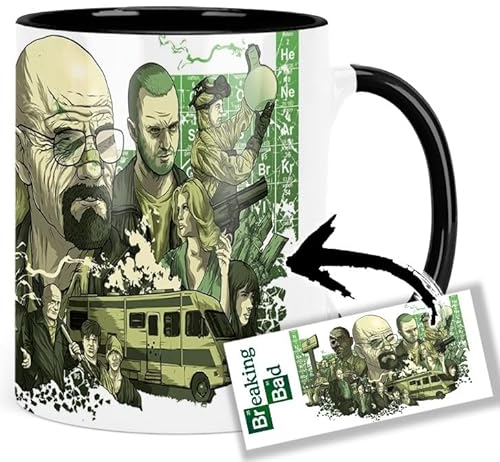Breaking Bad Walter White Heisenberg Bryan Cranston Tasse Innen & Henkel Schwarz Keramikbecher Mug