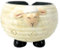 Ceramic Yarn Bowl, Sheep Shape Handmade Craft Knitting Bowl, Wool Ball Storage Bowl with Holes, 6.7x4.7inch Knitting Sewing Yarn Holder Cartoon Crochet Bowl for Mother's Day