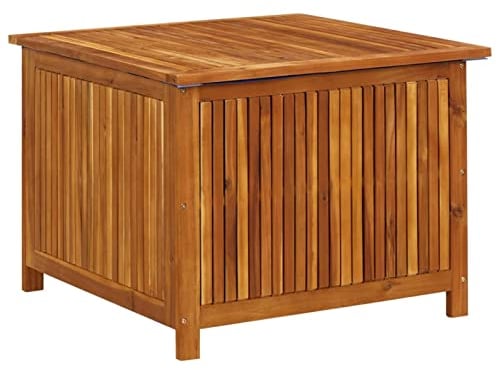 ShCuShan Garten-Aufbewahrungsbox Gartenbox Wasserdicht Box FüR Gartenauflagen Garten Aufbewahrungsbox Casaria Auflagenbox 75x75x58 cm Massivholz Akazie