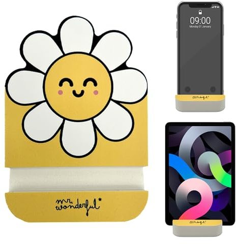WONDEE Mr Wonderful Regalo Original, Soporte Móvil/Tablets/iPad de Mesa y Cama (Útil para Grabar Vídeos en Vertical) - Idea de Regalo Original para Niñas y Mujeres, Gadgets Tecnológicos Originales