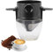 Filtro de café, filtro de café reutilizable de acero inoxidable, filtro de goteo de café, embudo de café premium con tazas transparentes y alas plegadas