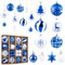 Aitsite 38 Pezzi Palline di Natale Blu e Bianco, 6CM /3CM Palline Albero di Natale Decorazioni Natalizie per Albero, Palle di Natale in Plastica, Infrangibile Appendere Addobbi Natalizi