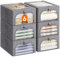 Lifewit - Paquete de 6 contenedores de almacenamiento de ropa con marco de metal, contenedores de almacenamiento de ropa plegables con tapas, cajas de almacenamiento apilables de 25L