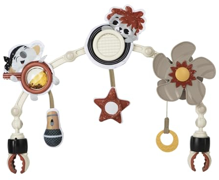 Tiny Love Sunny Stroll Spielbogen mit Rasseln, 0 Mon.+, anpassbare Clips passen an die meisten Kinderwagen, Tiny Rockers