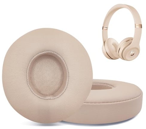 Ersatz-Ohrpolster für Beats Solo 2 & Solo 3 kabellose On-Ear-Kopfhörer, Ohrpolster, Headset-Ohrpolster, Ohrmuschelabdeckung mit weichem Protein-Leder (Rosa)