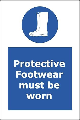 Protective Footwear must be worn Dibond Aluminium sign - 20 x 30 cm