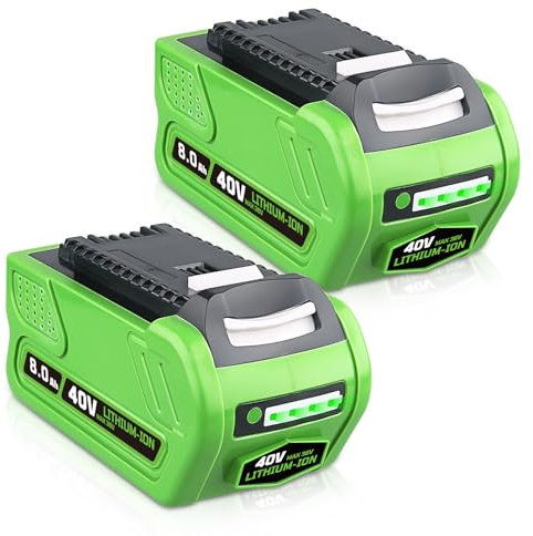 2 Pack 40V 8.0Ah 29462 Battery Replacement for Greenworks 40V Battery Compatible with Greenworks 29462 29472 2901319 25302 24322