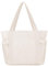 Outplea 16L Small Tote Bag for Women, Multipockets Modern 15.6 Laptop Work Bag, Quilted Puffer Handbags Carry On Bags for Beach Commute, Beige